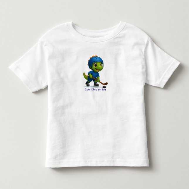 Cute Hockey Dino Shirt for Kids (Vorderseite)