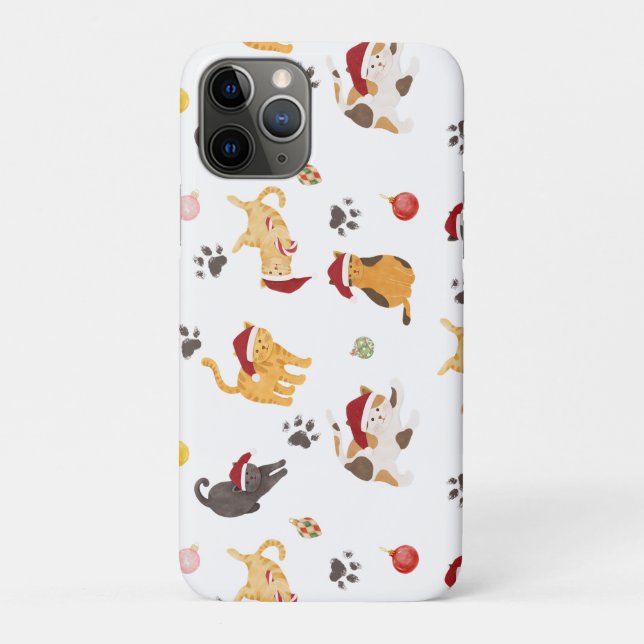 Cute Holiday Cat Pattern Case-Mate iPhone Hülle (Rückseite)