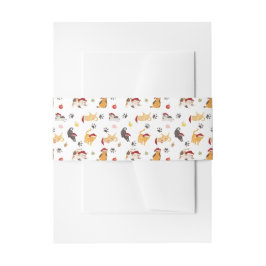 Cute Holiday Cat Pattern Einladungsbanderole