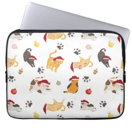 Cute Holiday Cat Pattern Laptopschutzhülle