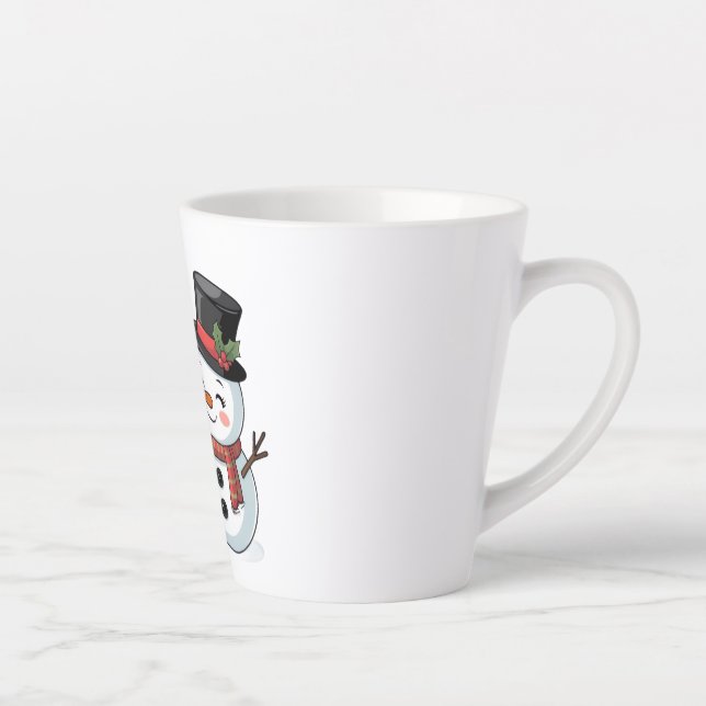 Cute Holiday Reindeer & Snowman Milchtasse (Rechts)
