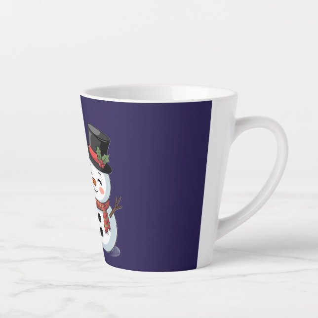 Cute Holiday Reindeer & Snowman Milchtasse (Rechts)