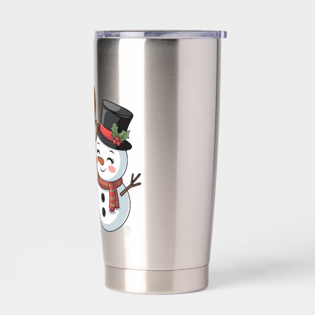 Cute Holiday Reindeer & Snowman Thermobecher (Links)
