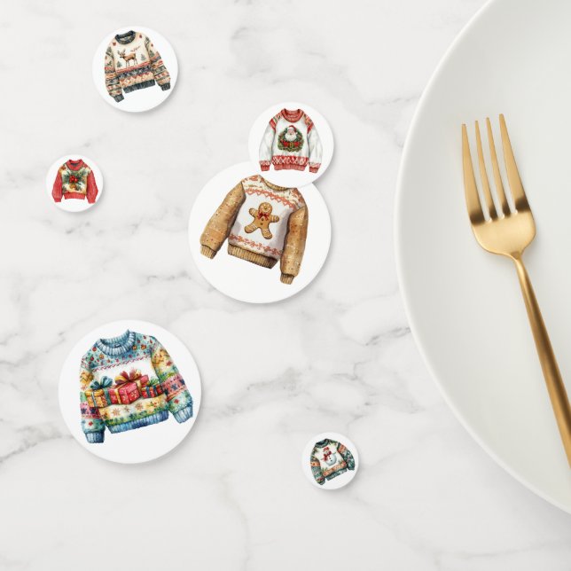 CUTE HOLIDAY WINTER CHRISTMAS SWEATERS KONFETTI (Gruppe)