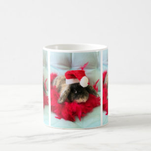 Cute Holland Lop avec Mug de Noël Casquette