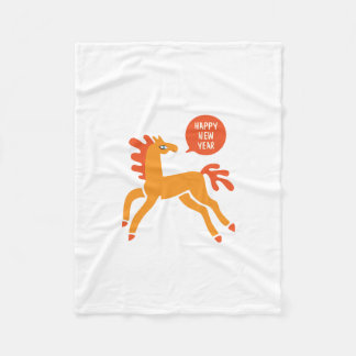 Cute Horse Chinese new year Fleecedecke