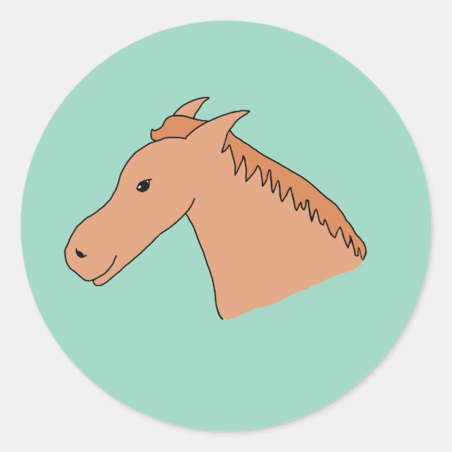 Cute horse runder aufkleber (Vorderseite)