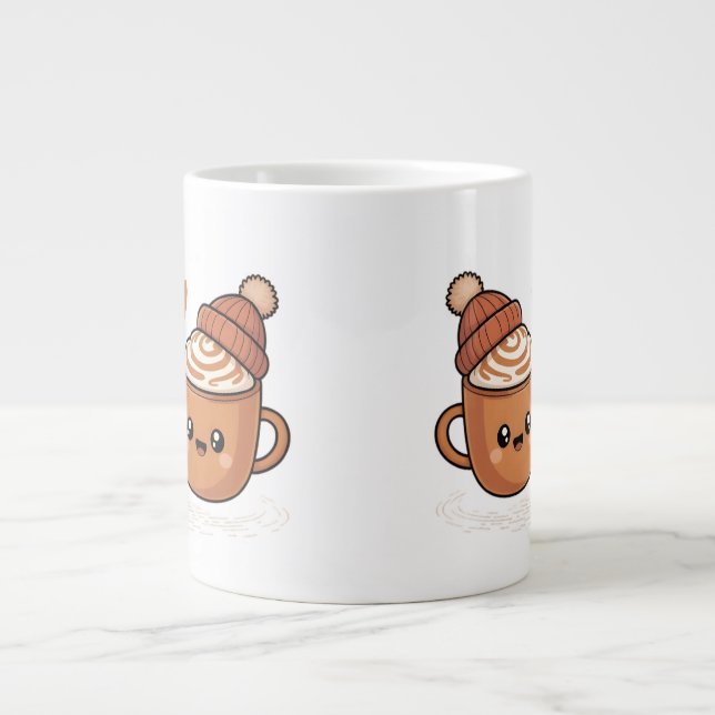 Cute Hot Cocoa Drehmoment Mug Jumbo-Tasse (Vorderseite)