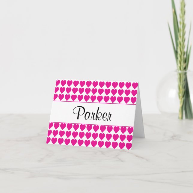 Cute Hot Coeurs Rose Filles Stationery personnalis (Devant)