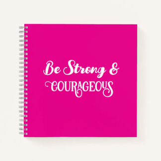 Cute Hot Pink Strong and Courageous Simple Notizbuch