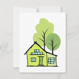 Cute House Dessin Cartes pour notes d'appréciation