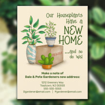 Cute Houseplants Nous avons Déplacé Carte Postale