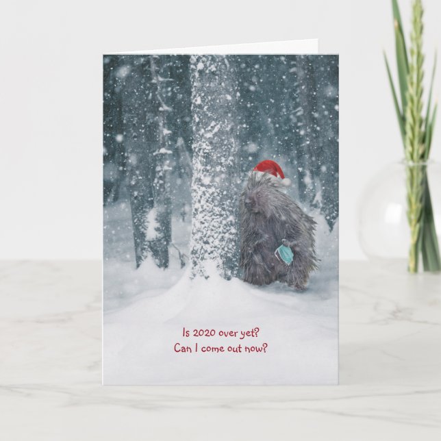 Cute humour carte de vacances 2020 porcupine (Devant)