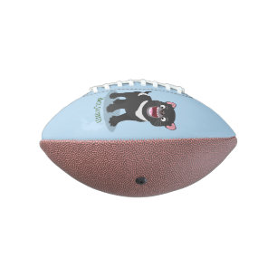 Cute hungry Tasmanian devil cartoon illustration Football