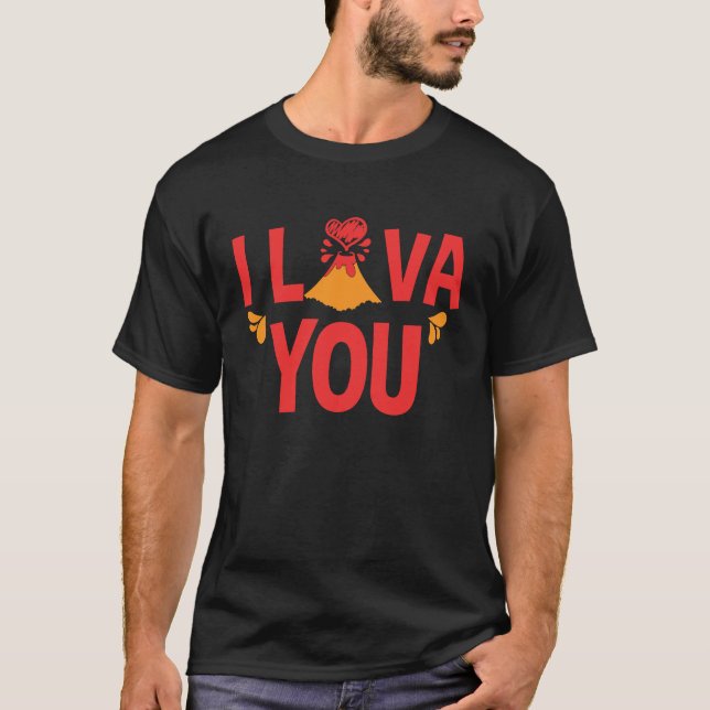 Cute I Lava You Erupting Volcano Campers T-Shirt (Vorderseite)