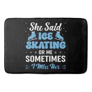 Cute Ice Rink Synchronized is Calling Badematte