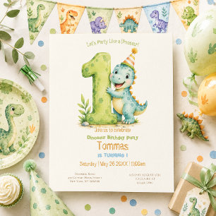 Cute Invitation Anniversaire 1ère année sur le thè