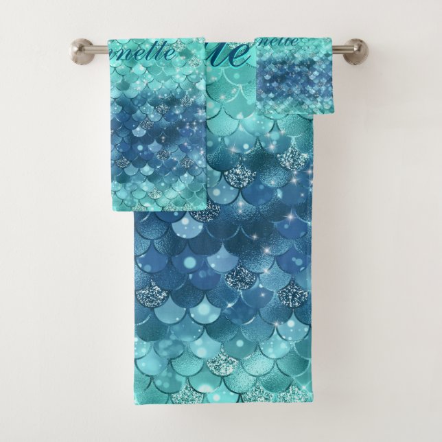 Cute Iridescente Turquoise Mermaid Faux Parties sc (En situation)