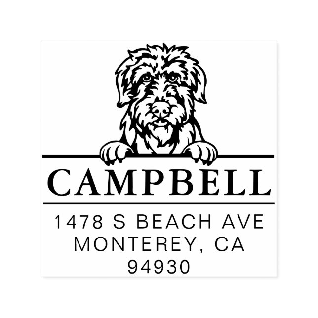 Cute Irish Wolfhound Custom Dog Address Stamp  Permastempel (Design)