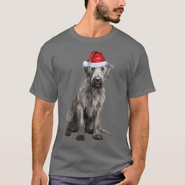 Cute Irish Wolfhound Dog Lover Funny Christmas T-Shirt (Vorderseite)