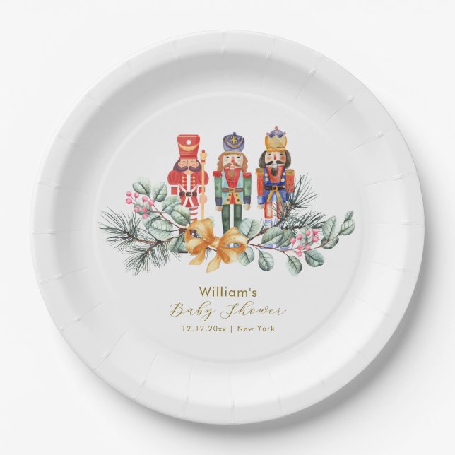 Cute It's Cold Outside Nutcracker Baby Shower  Pappteller (Vorderseite)