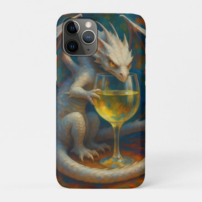Cute Ivory Dragon & White Wine Fantasy Art Case-Mate iPhone Hülle (Rückseite)