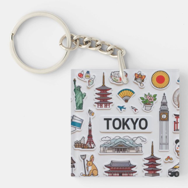 Cute Japan Icons: Sticker Pack Adventure Schlüsselanhänger (Vorderseite)