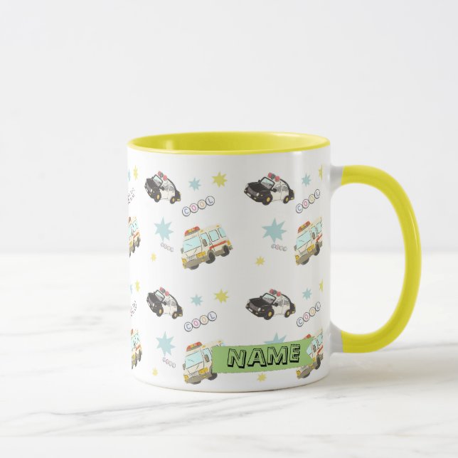 Cute Japanese Police & Ambulance - Soft Colors Tasse (Rechts)