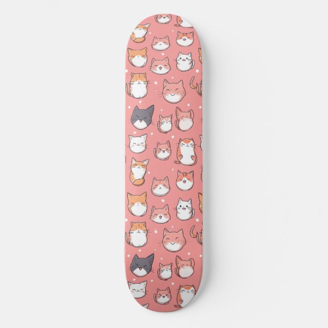Cute Japapese Anime Chats Motif Skateboard (Recto)