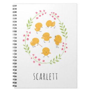 Cute Jaune Chiche Floral Carnet de couronne