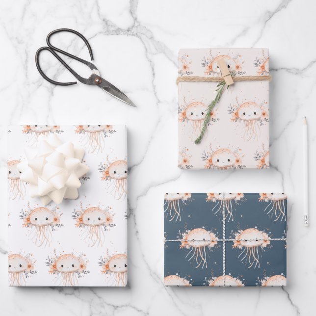 Cute Jellyfish Geschenkpapier Set (Vorderseite)