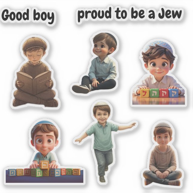 Cute Jewish Kids Sticker – “I’m Proud to Be Jewish (Vorderseite)