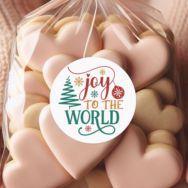 Cute 'Joy to the World' Christmas Runder Aufkleber (Von Creator hochgeladen)
