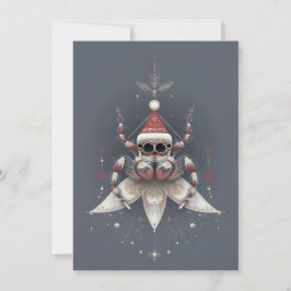 Cute Jumping Spider Christmas Cards Feiertagskarte
