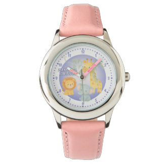 Cute Jungle Animals Safari Kids Personalized Armbanduhr