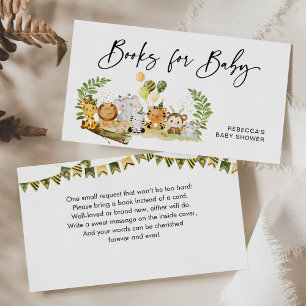 Cute Jungle Livres pour carte Baby shower