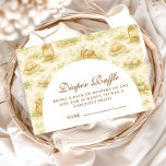 Cute Jungle Safari Diapper Raffle Begleitkarte<br><div class="desc">A sweet storybook-style safari design featuring gentle watercolor baby animals including lions, giraffes, and elephants surrounded by soft jungle greenery and delicate botanical details. The warm neutral palette of cream, honey gold, and soft olive creates a timeless nature-inspired aesthetic, while the elegant arched layout leaves beautiful space for personalized event...</div>