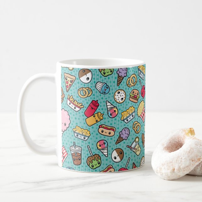 Cute Junk Food motif mug (Avec donut)