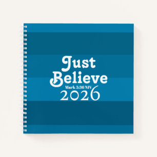 Cute Just Believe Faith Shades of Blue 2026       Notizbuch