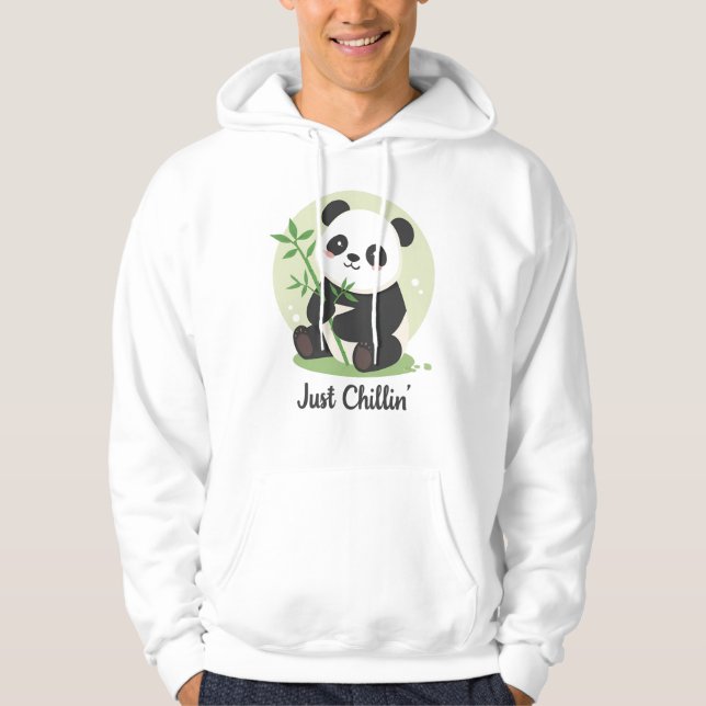 Cute "Just Chillin'" Panda Bear Hoodie (Vorderseite)