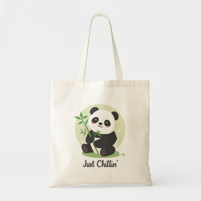 Cute "Just Chillin'" Panda Bear Tragetasche (Vorne)