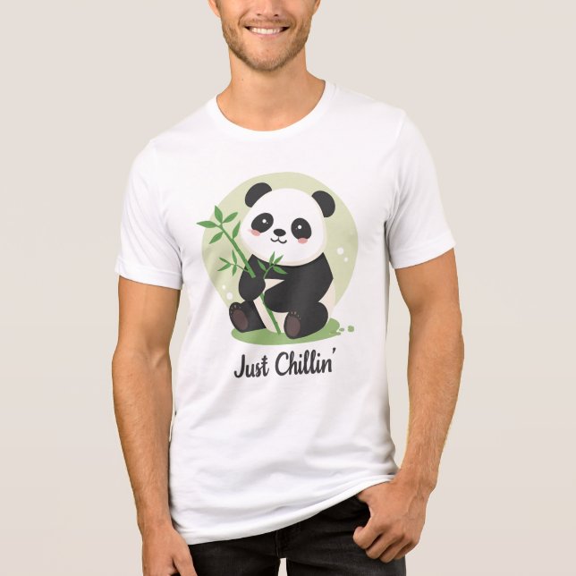 Cute "Just Chillin'" Panda Bear Tri-Blend Shirt (Vorderseite)