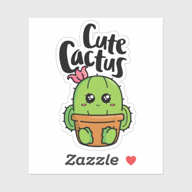 Cute Kaktus Aufkleber (Blatt)