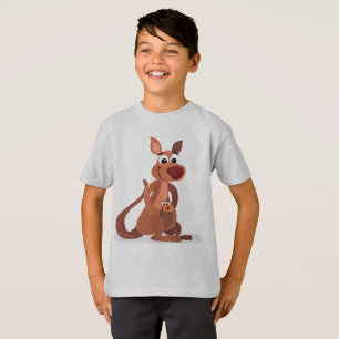 Cute Kangourou animé avec T-shirt bébé