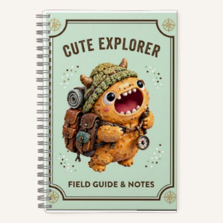Cute Kawaii 3D Clay Monster Explorer Camping Noteb Notizbuch