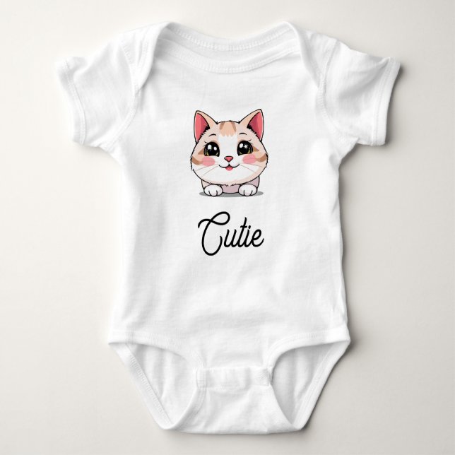 Cute Kawaii Animal Baby Bodysuit Strampler (Vorderseite)