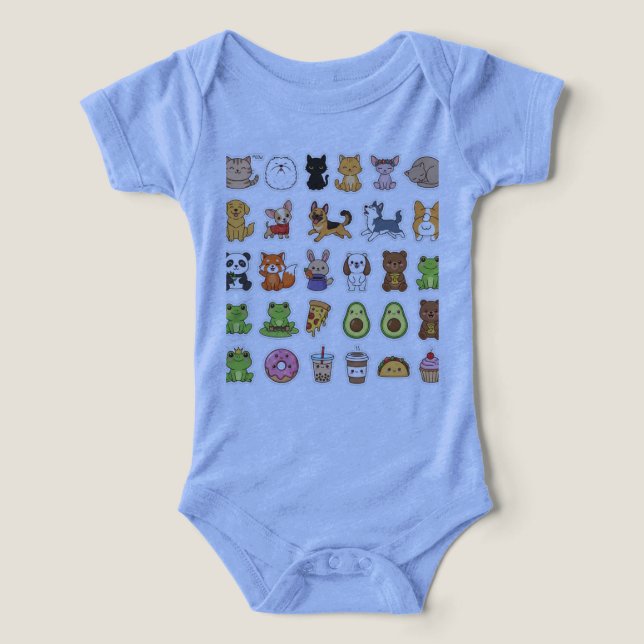 Cute Kawaii Animal Sticker Sheet – Adorable Pets & (Design Recto)