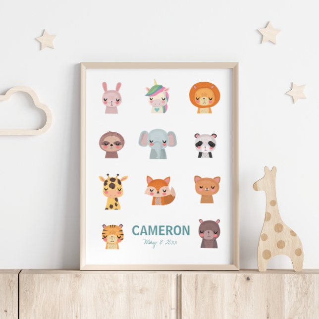 Cute Kawaii Animals | Zen Yoga Illustration Poster (Von Creator hochgeladen)