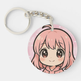 Cute Kawaii Anime Girl Face Keychain Schlüsselanhänger