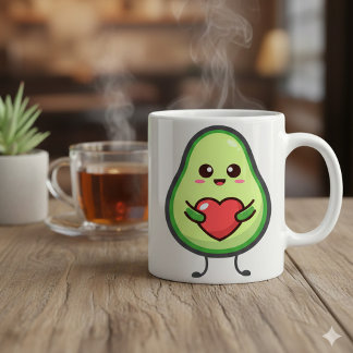 Cute Kawaii Avocado Heart Love - Adorable Healthy  Zweifarbige Tasse